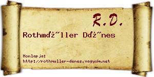 Rothmüller Dénes névjegykártya
